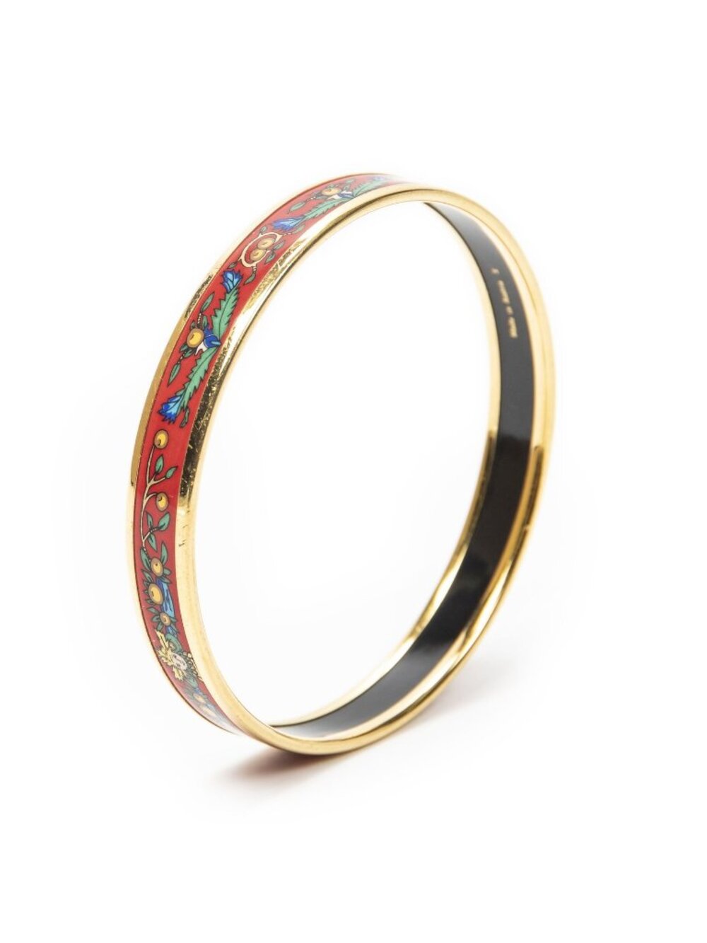Hermes Enamel Bangle Red Plating Bracelet
